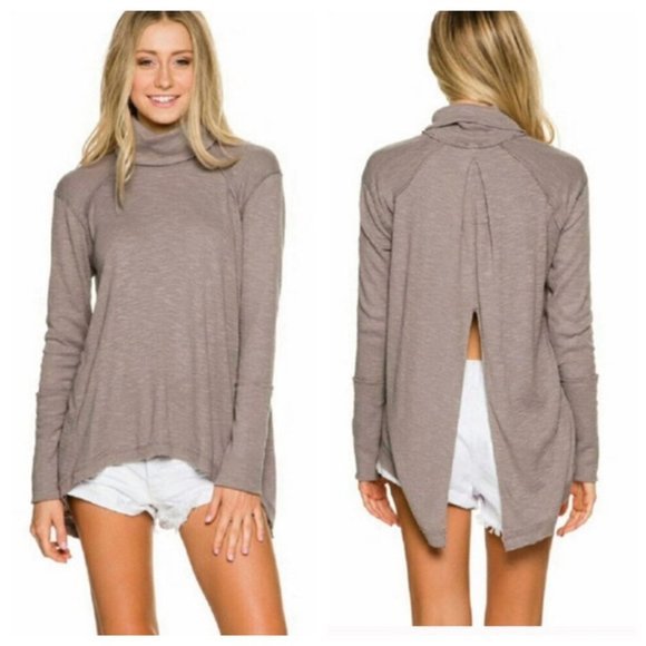 We The Free Sweaters - We the Free Split Back Cowl Top Greige M